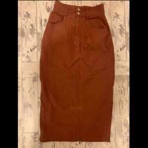 Vintage Burnt Orange Denim skirt Size 6